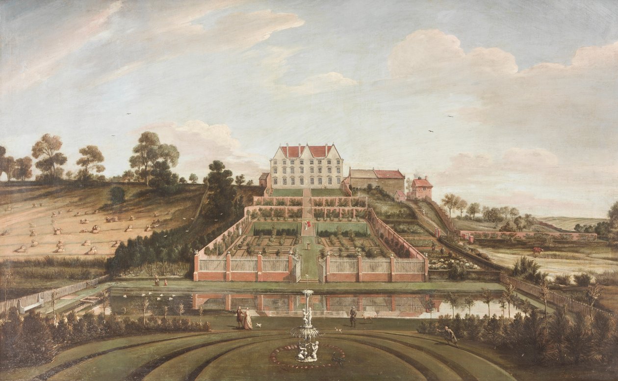 Nederlandsk herskapshus med hage, 1730 av Johann Baptiste Bouttats