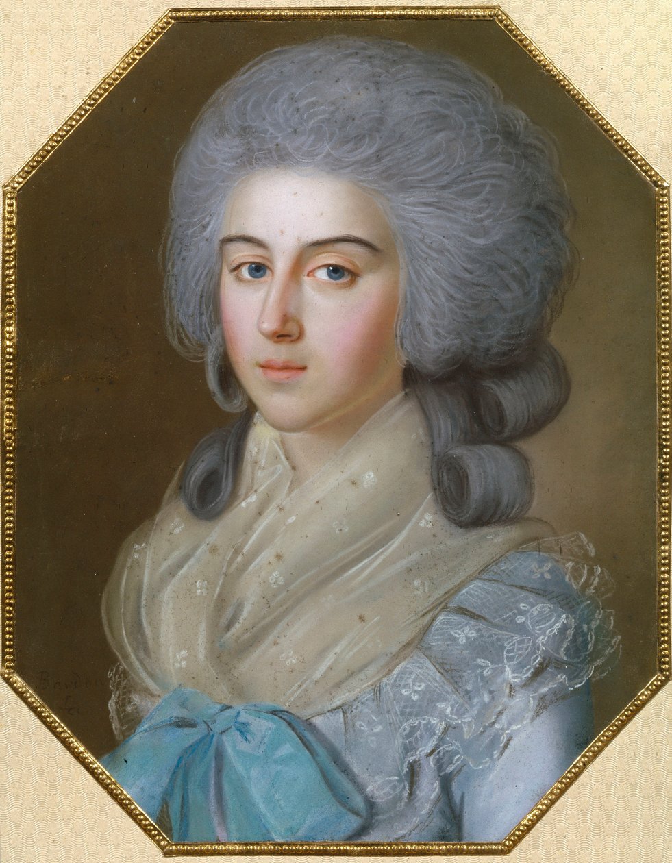 Portrett av grevinne Anna Alexandrovna Golitsyna (1739-1816), baronesse Stroganova, kone til Mikhail Mikhailovitch Golitsyn (1731-1806) - Tegning av Johann Bardou (1745-1788) av Johann Bardou