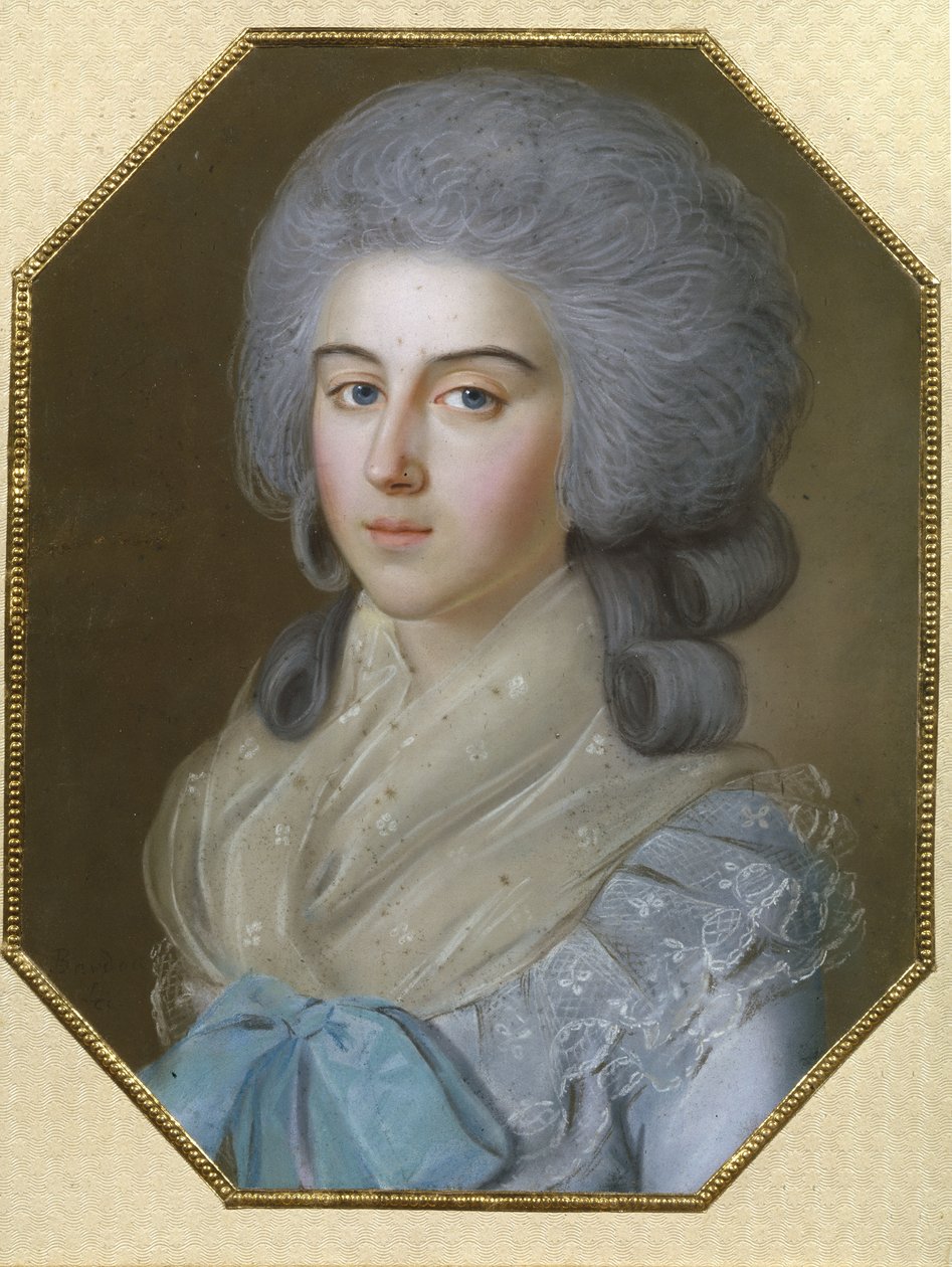 Portrett av grevinne Anna Alexandrovna Golitsyna, baronesse Stroganova 1739-1816, 1786 av Johann Bardou