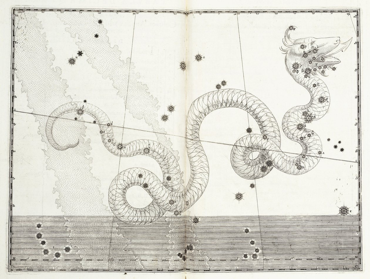Constellation of Serpens Head and Serpens Tail, ca. 1603 av Johann Bayer