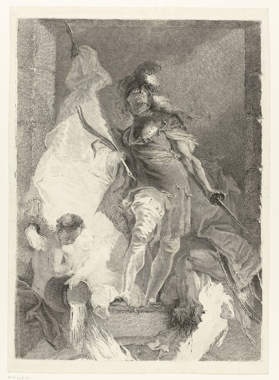 Saint Florian som en kriger med en håndflate av seier av Johann Beheim