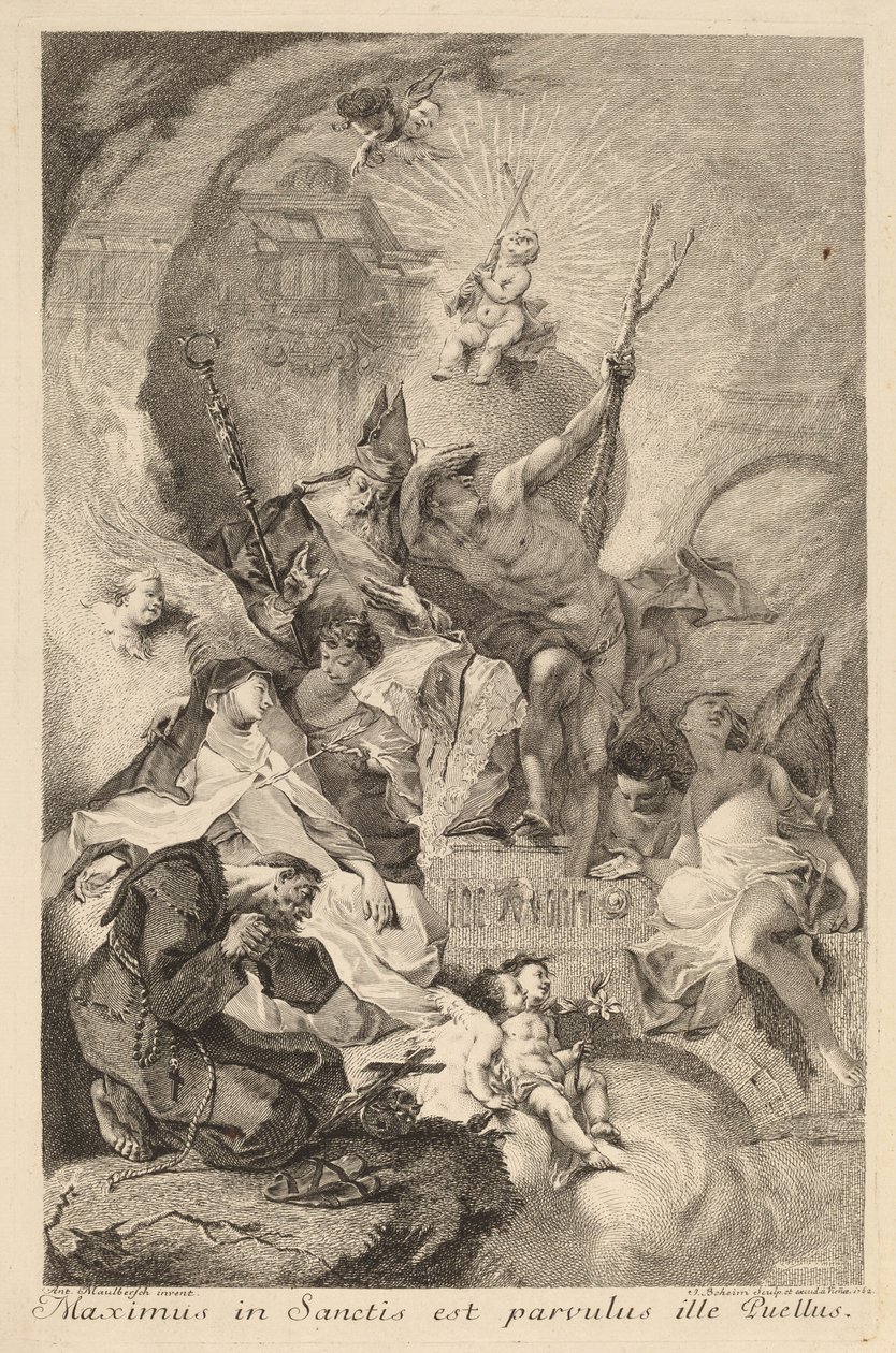 Fire hellige av Johann Beheim after Franz Anton Maulbertsch