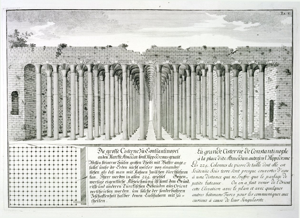 Cistern under Hippodromen, Konstantinopel, Tyrkia, fra 
