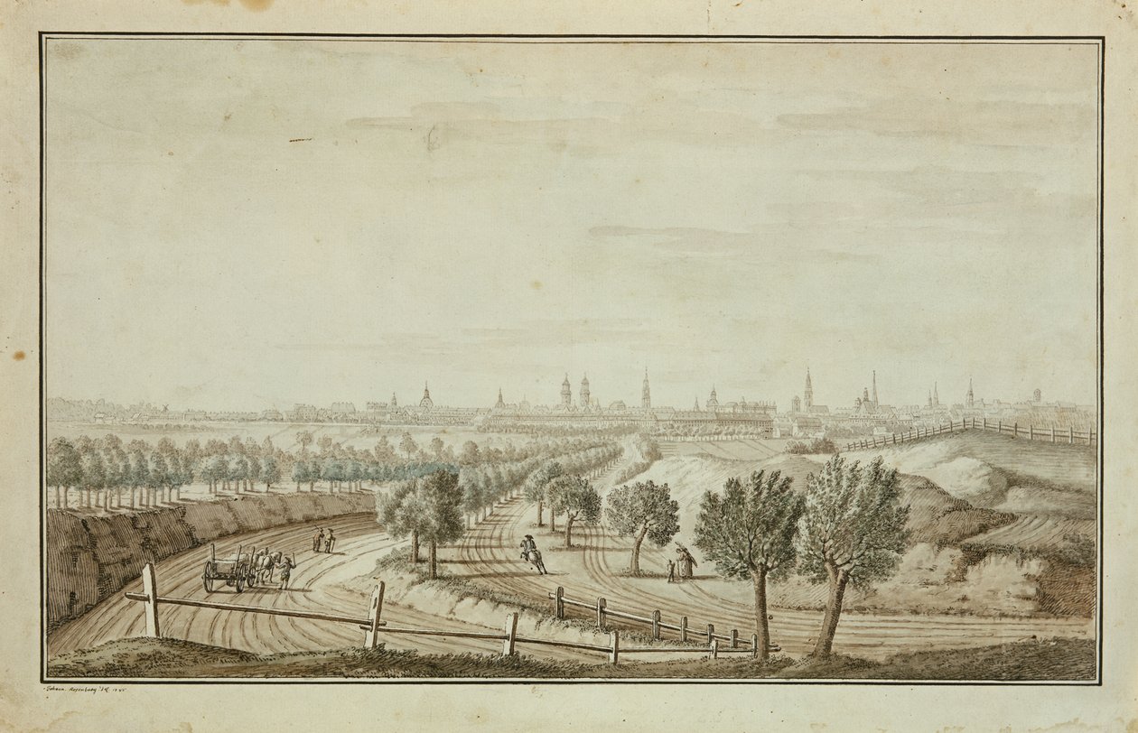Utsikt over Hallesch-porten av Johann Carl Wilhelm Rosenberg