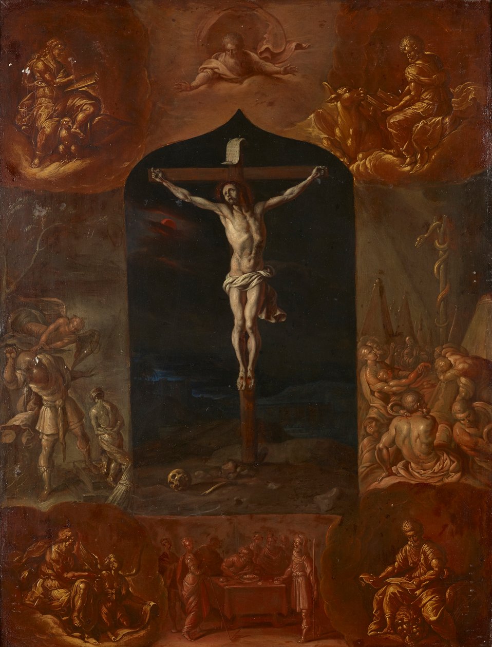 Jesus korsfestet og syv bibelske scener av Johann Carl von Reslfeld