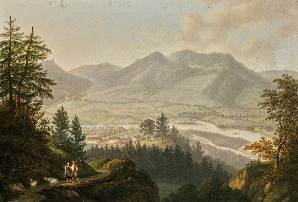 Omgivelsene til Habsburg-ruinene av Johann Caspar Rahn