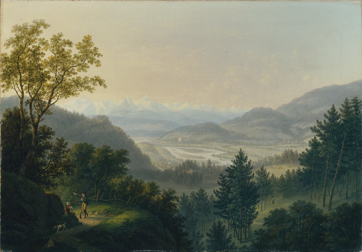 Omgivelsene til Habsburg-ruinene av Johann Caspar Rahn