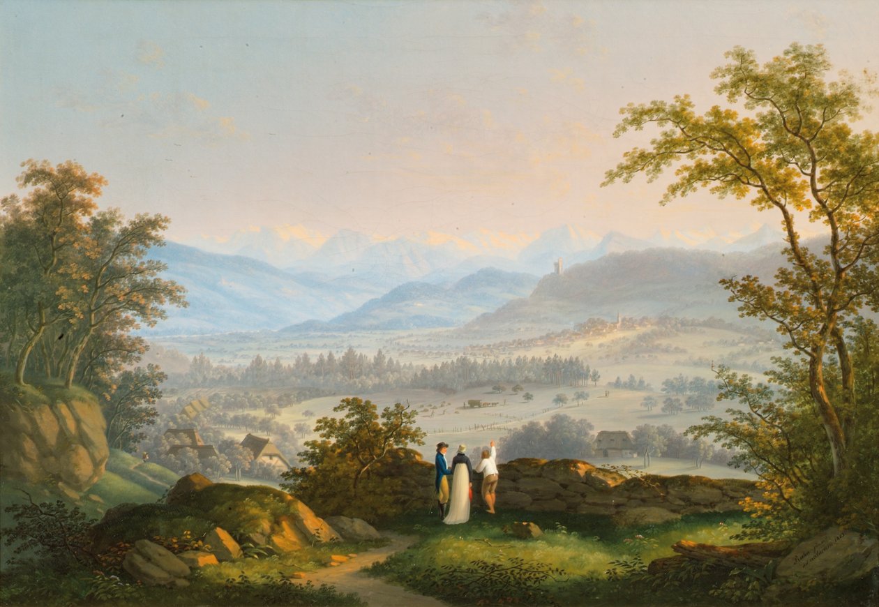 Omgivelsene til Habsburg-ruinene av Johann Caspar Rahn