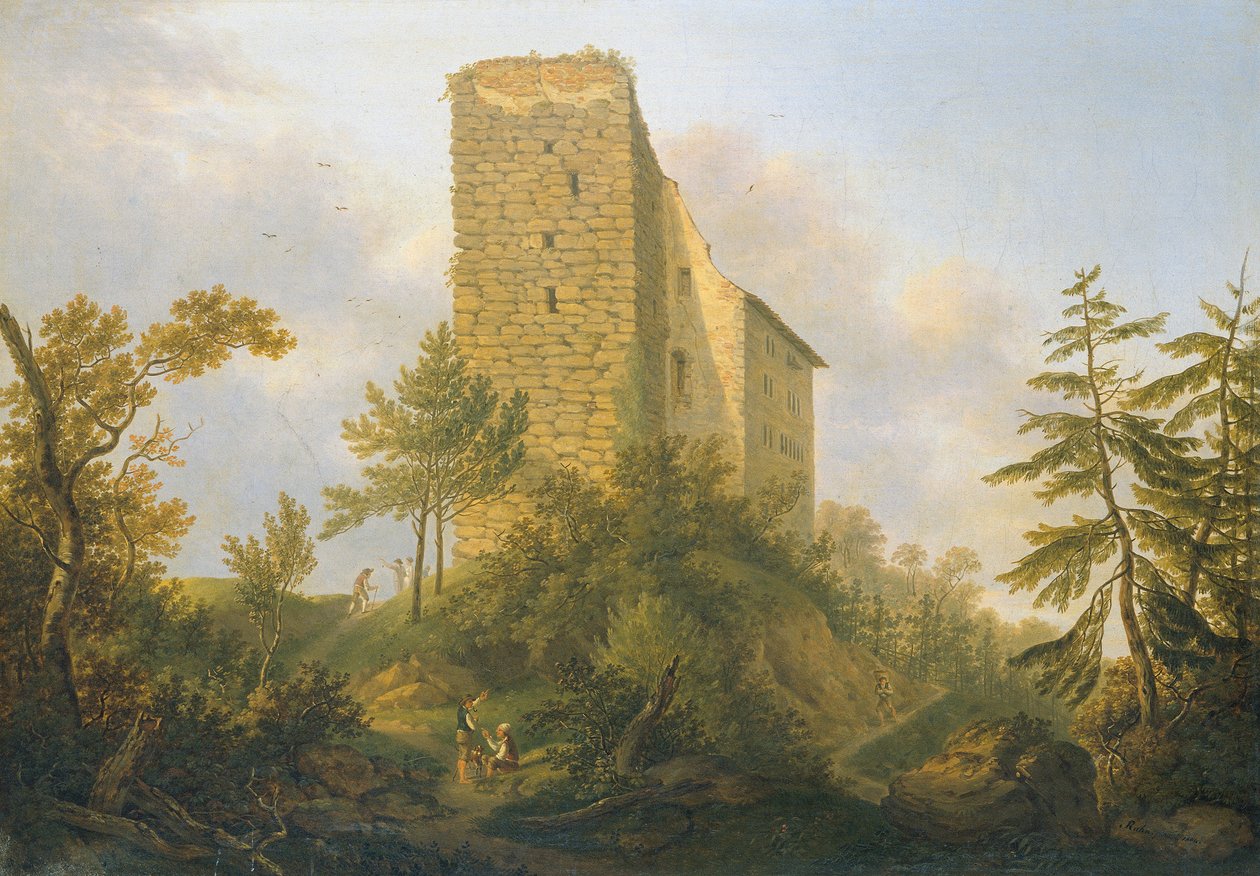 Omgivelsene til Habsburg-ruinene av Johann Caspar Rahn