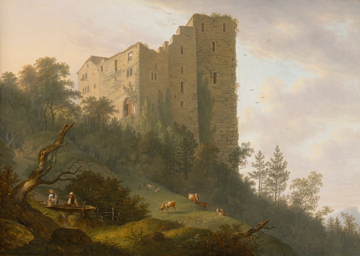 Omgivelsene til Habsburg-ruinene av Johann Caspar Rahn