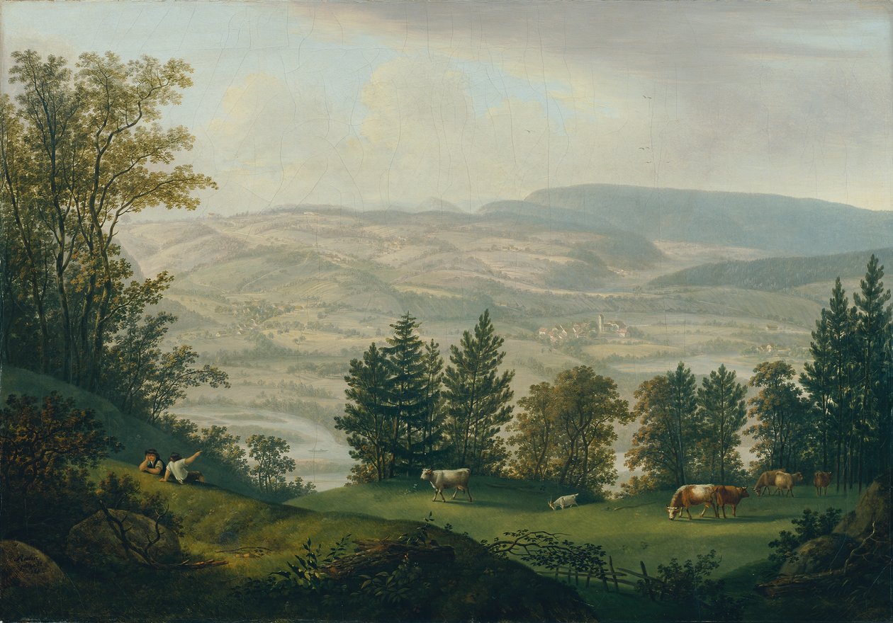 Omgivelsene til Habsburg-ruinene av Johann Caspar Rahn