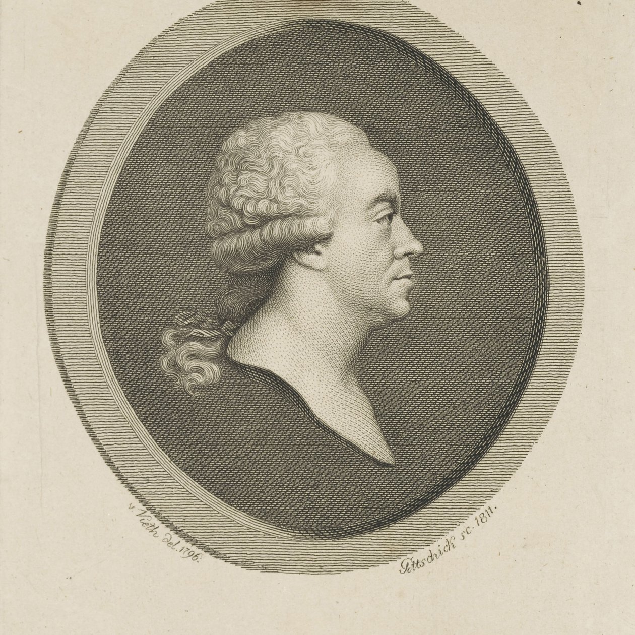 Portrett av komponisten Joseph Schuster 1748-1812, 1811. av Johann Christian Benjamin Gottschick