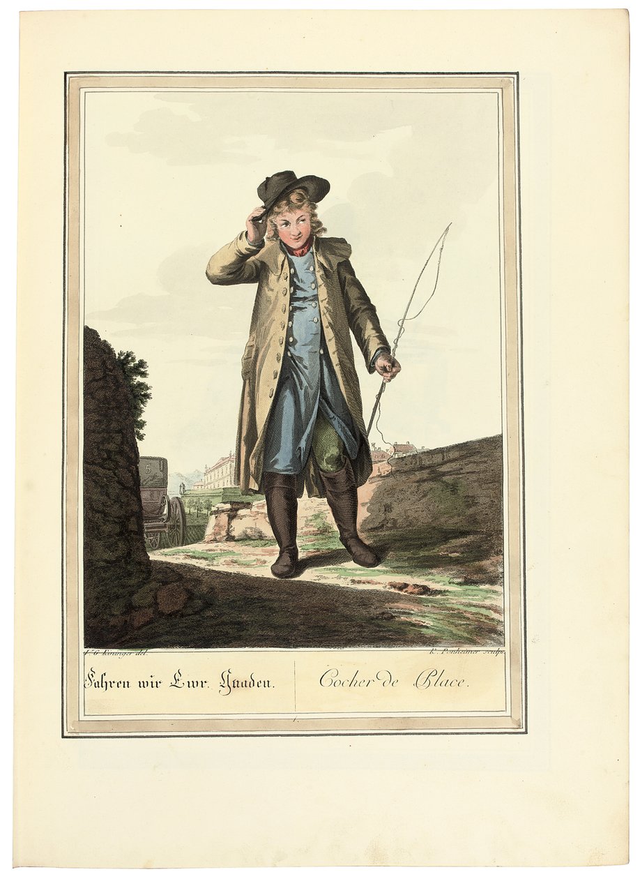 Kusken; Cocher de Place, 1781 eller senere av Johann Christian Brand
