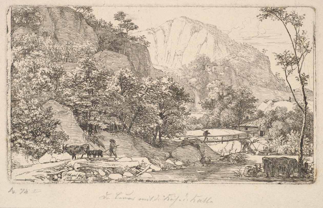 Bonde med ku og kalv, i Unterberg nær Berchtesgaden, 1818. av Johann Christian Erhard