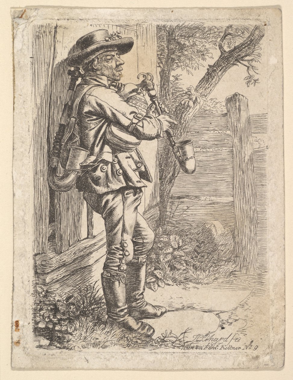 Sekkepiperen, 1817. av Johann Christian Erhard