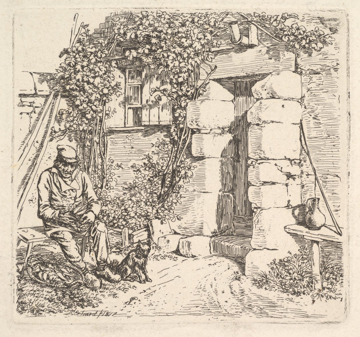 The Old Man and his Pomeranian Dog, 1817. av Johann Christian Erhard