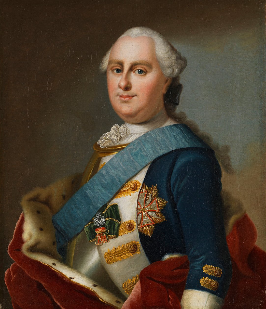 Portrett av prins George William av Hessen-Darmstadt 1722-1782, ca 1760. av Johann Christian Fiedler