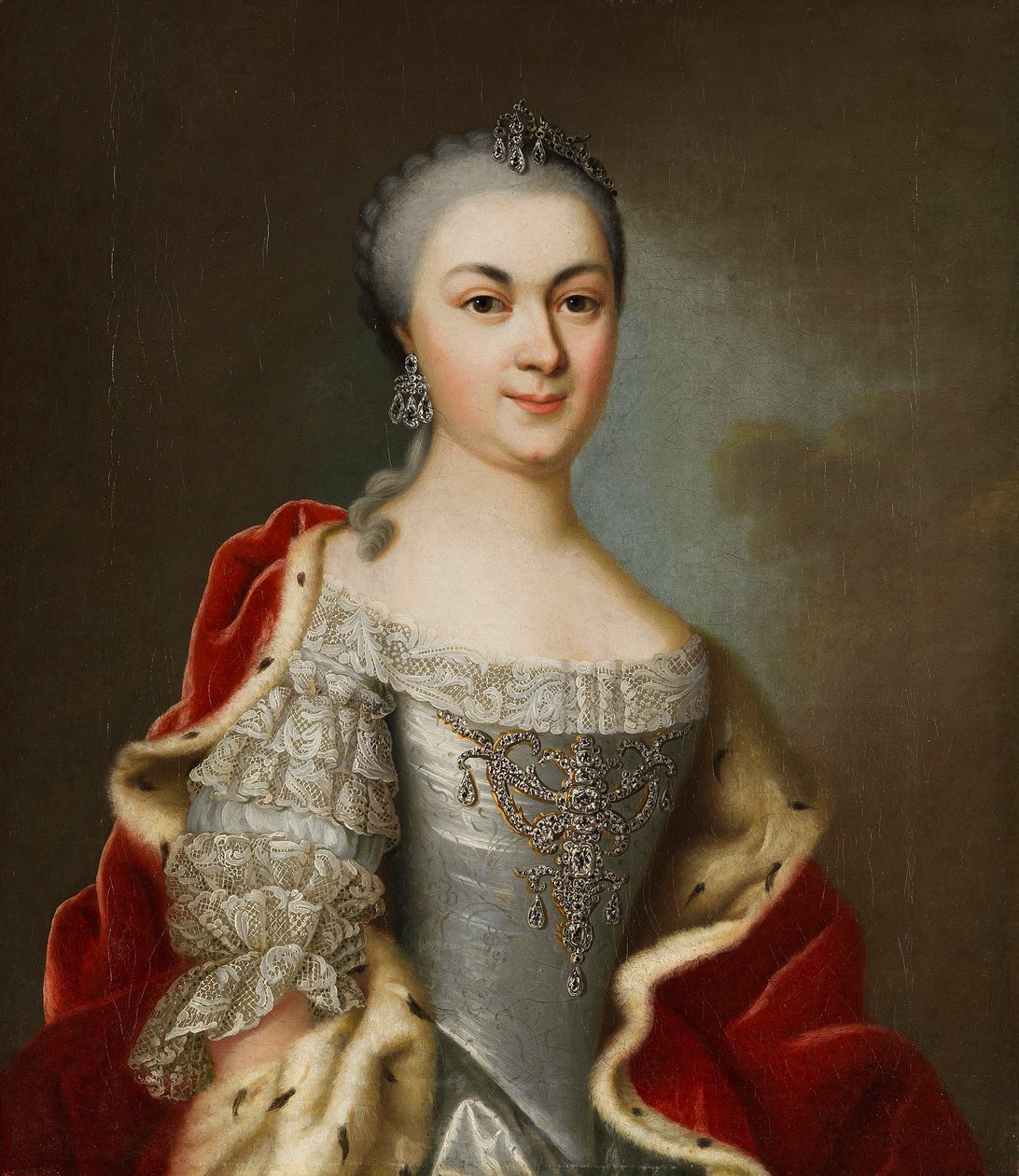 Portrett av prinsesse Maria Louise Albertine av Hessen-Darmstadt, ca 1760. av Johann Christian Fiedler