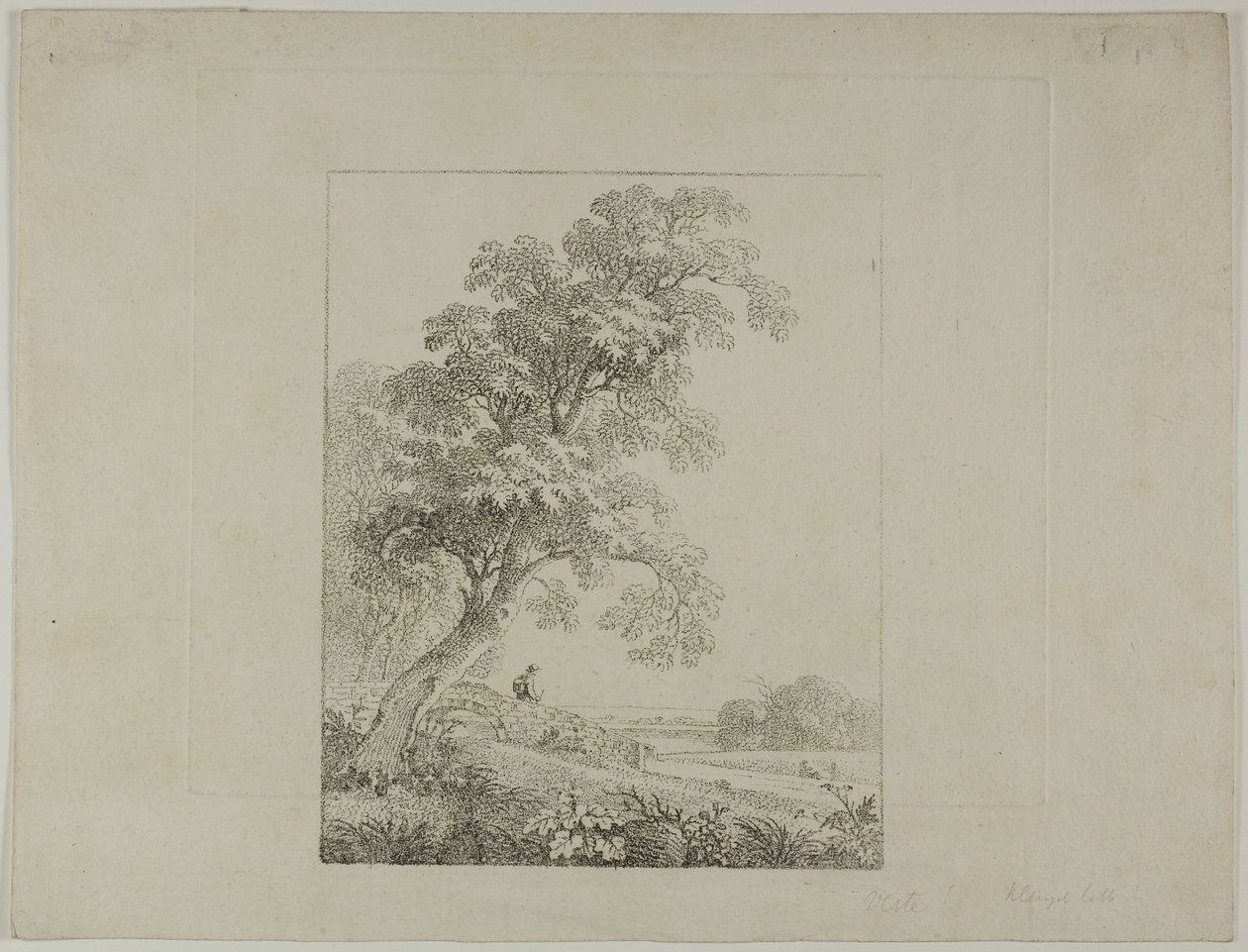 Landskap med et stort tre av Johann Christian Klengel