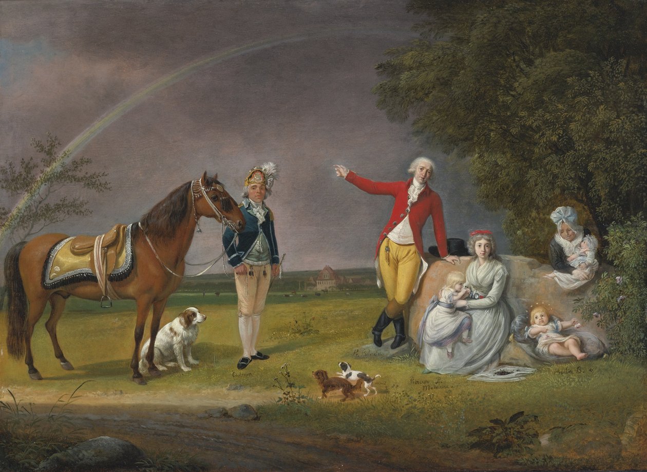 Portrett av prins Alexander Michaylovich Belosselsky-Belozersky 1752-1809 og hans familie av Johann Christian Klengel