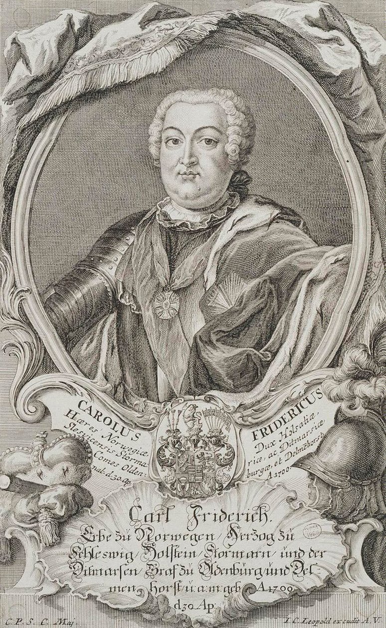 Portrett av hertug Charles Frederick av Holstein-Gottorp 1700-1739, midten av 1700-tallet. av Johann Christian Leopold