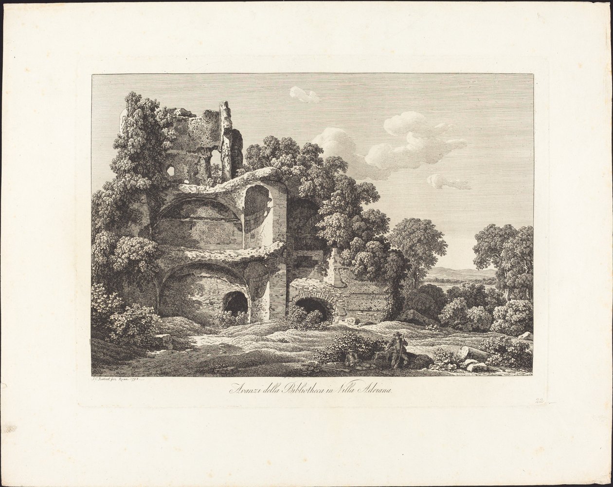 Rester fra Bibliotheca i Villa Adriana av Johann Christian Reinhart