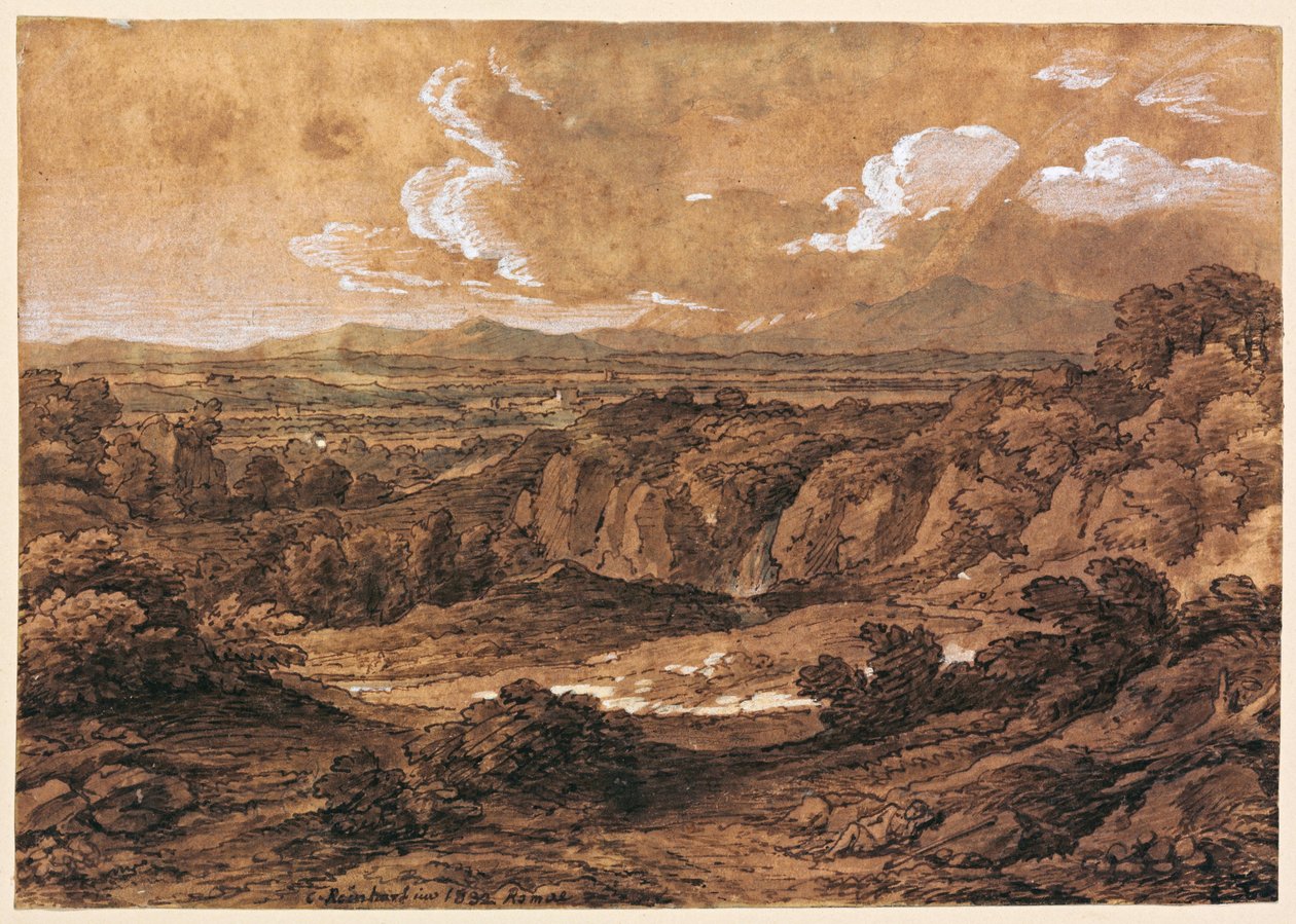 Klippet skoglandskap av Johann Christian Reinhart