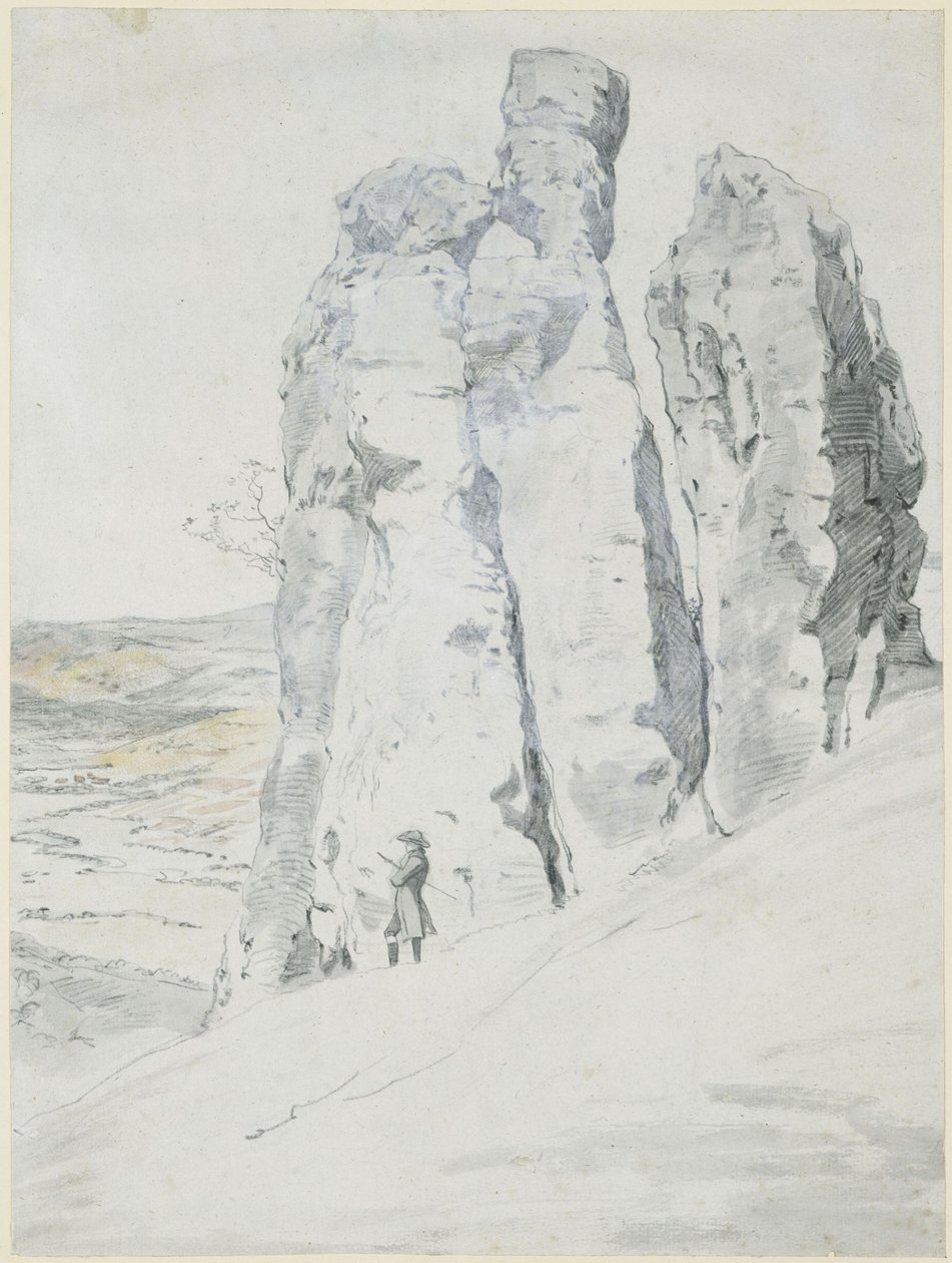 Klippeformasjonen «Munk og nonne» ved Eisenach i Thüringen av Johann Christian Reinhart