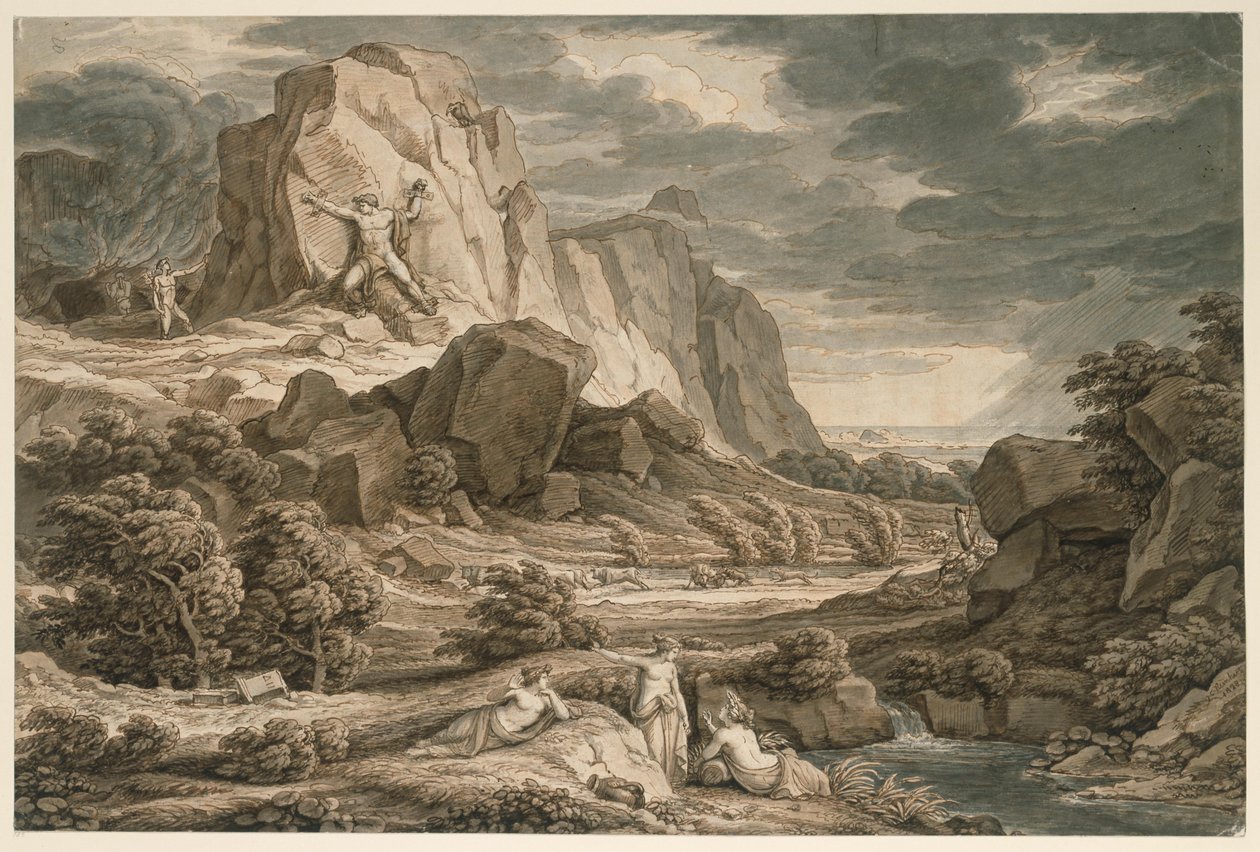 Heroisk landskap med Prometheus av Johann Christian Reinhart