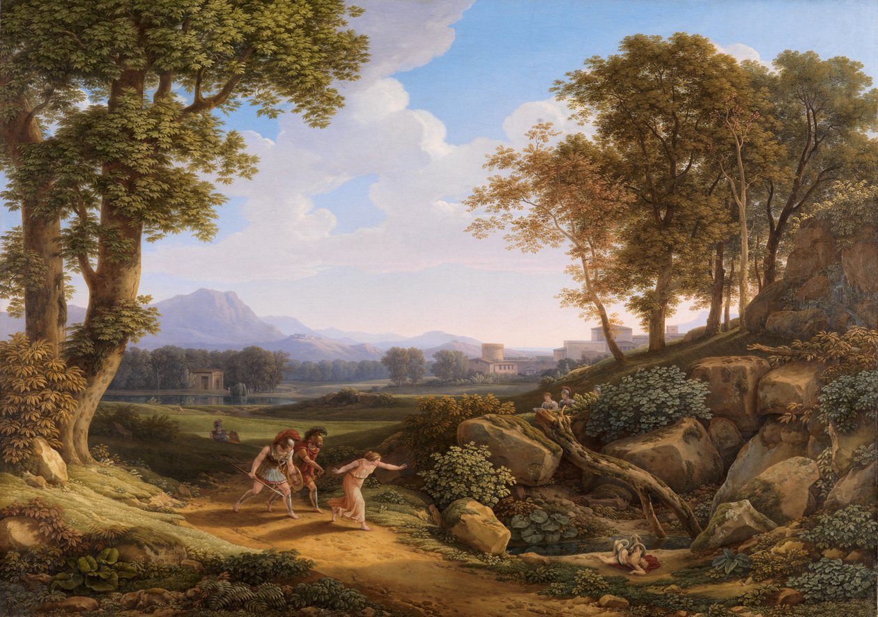 Klassisk landskap med Archemoros og Hypsipyle av Johann Christian Reinhart