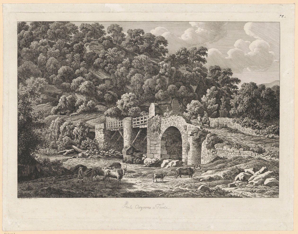 Landskap - Ponte Aquoreo i Tivoli av Johann Christian Reinhart