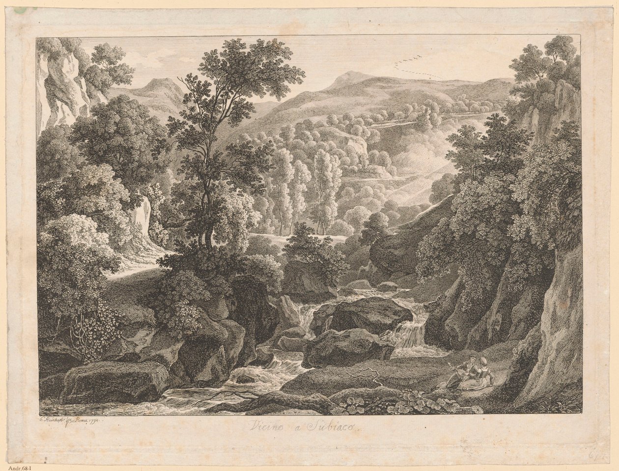 Landskap - nær Subiaco av Johann Christian Reinhart