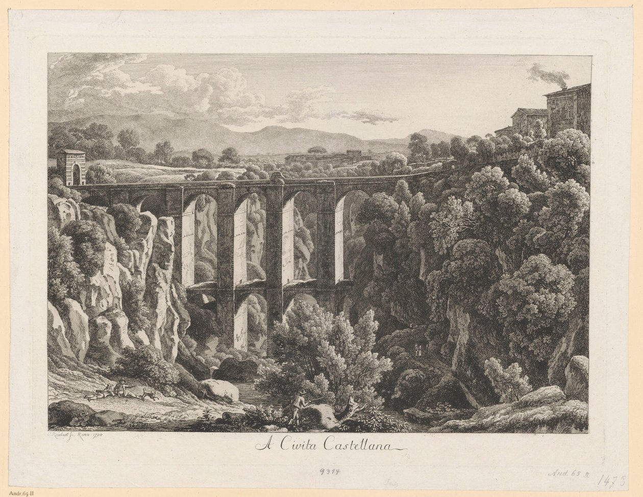 Landskap med akvedukt - Civita Castellana av Johann Christian Reinhart