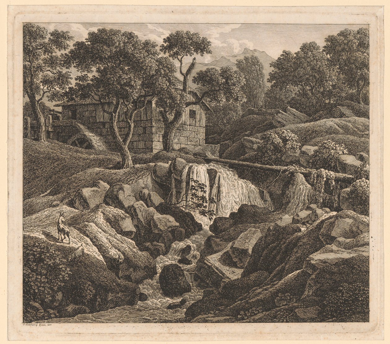 Landskap med foss av Johann Christian Reinhart