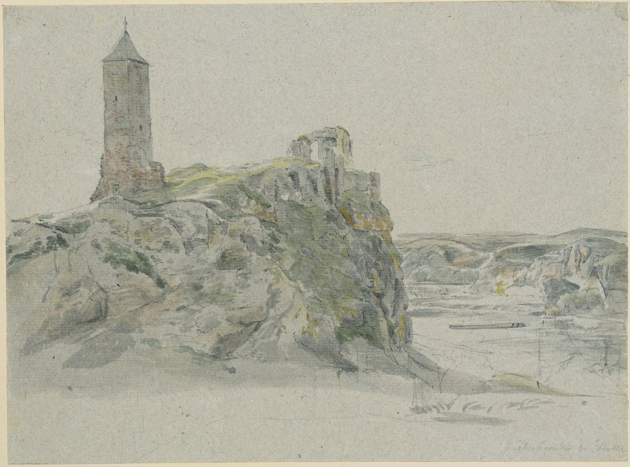 Ruinen av Giebichenstein slott nær Halle an der Saale av Johann Christian Reinhart