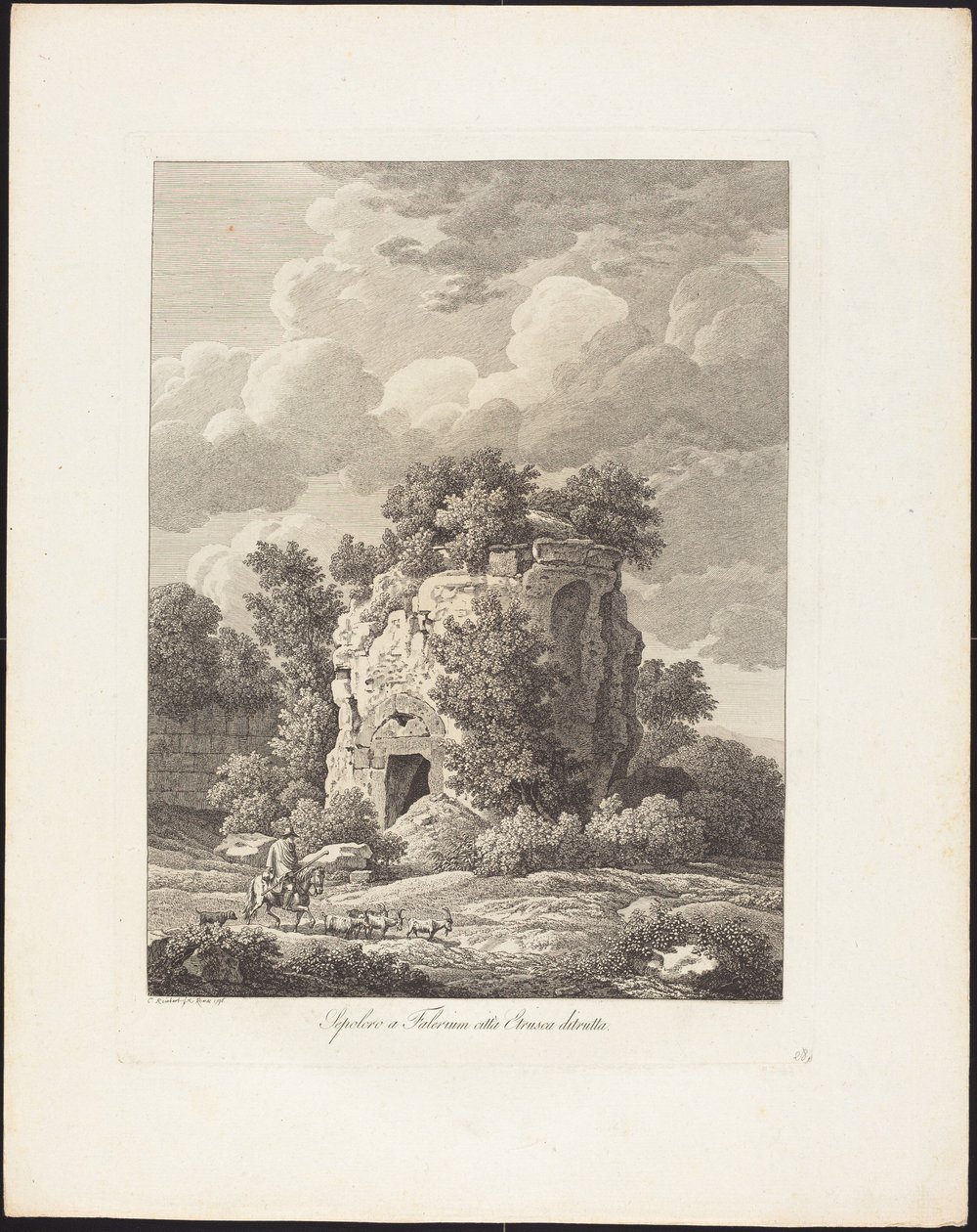 Gravkammer i Falerium, ødelagt etruskisk by av Johann Christian Reinhart