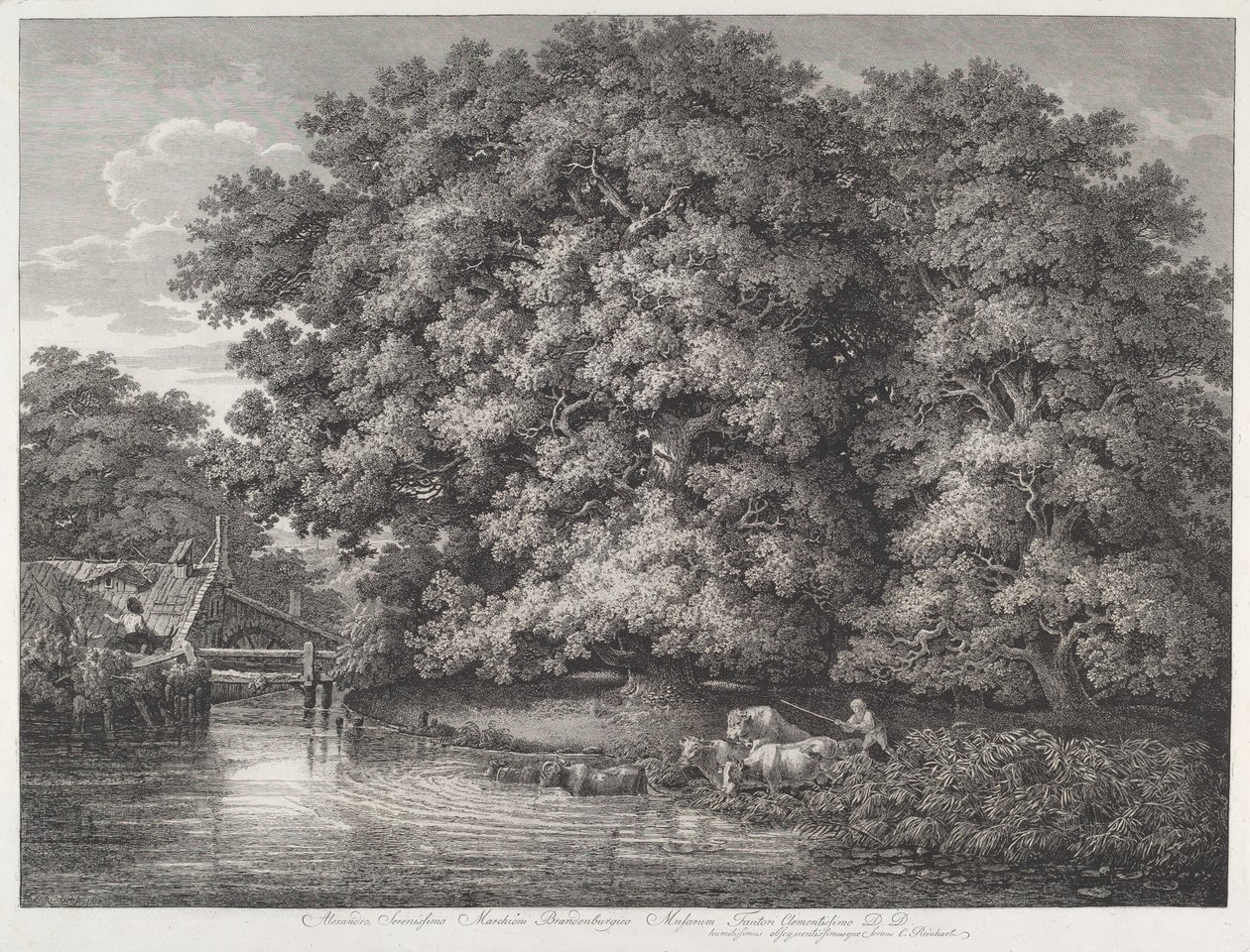 The Mill at the Great Oaks av Johann Christian Reinhart
