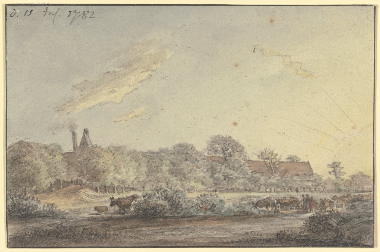 Landsby mellom trær av Johann Christian Reinhart