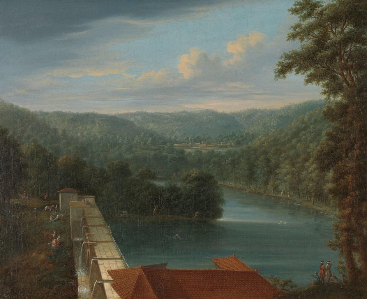 Vannreservoarene, de såkalte Bends, i Beograd-skogen Vannreservoarene, kjent som Bends, i Belgrado-skogen nær Istanbul. av Johann Christian Vollerdt
