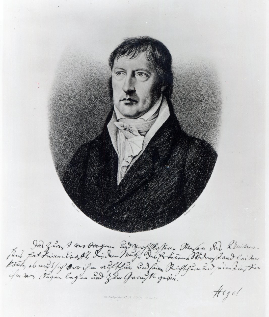 Georg Wilhelm Friedrich Hegel, gravert av F.W Bollinger, ca. 1825 av Johann Christian Xeller