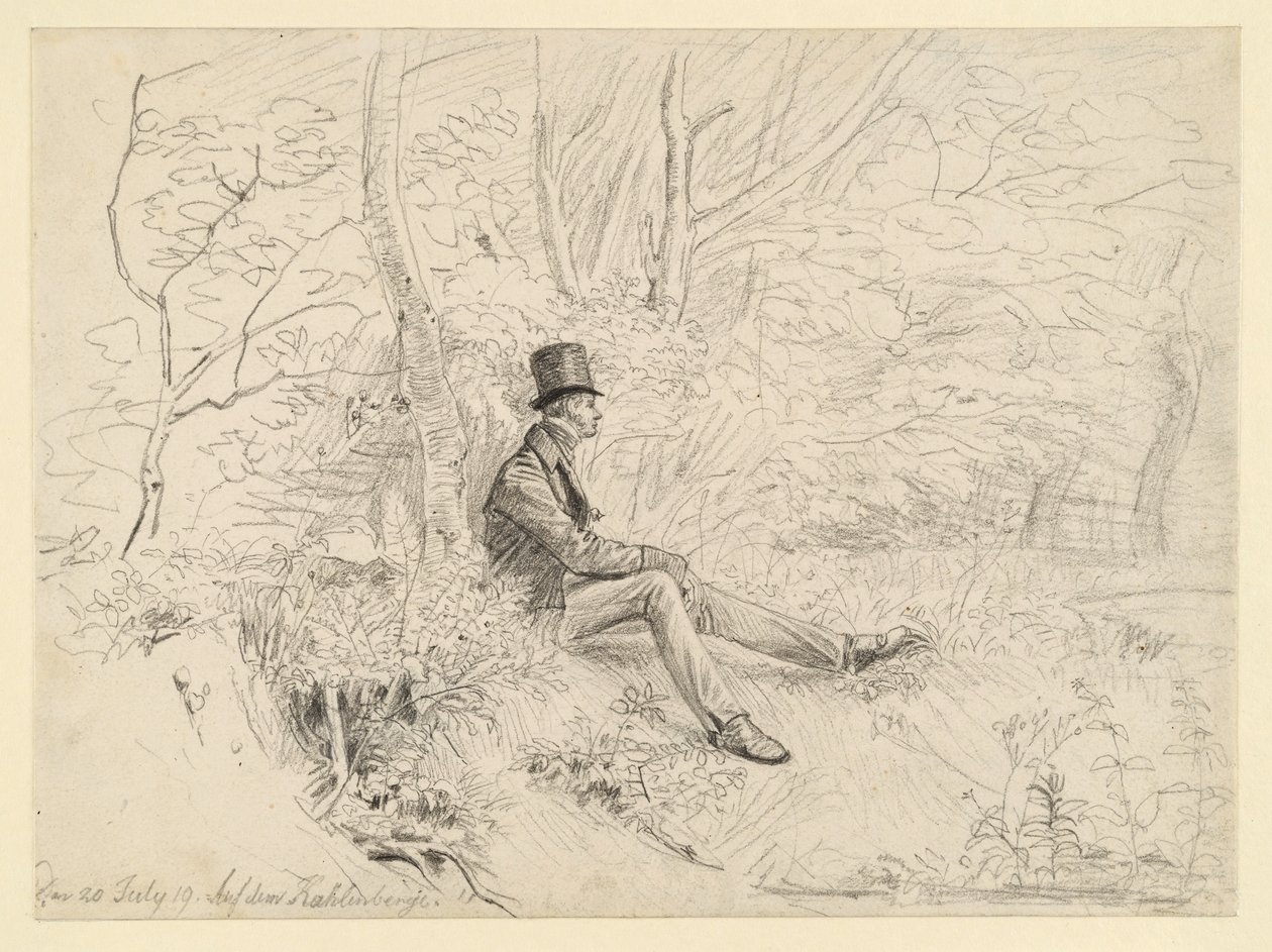 Hvilende herre i skogen på Kahlenberg av Johann Christoph Erhard