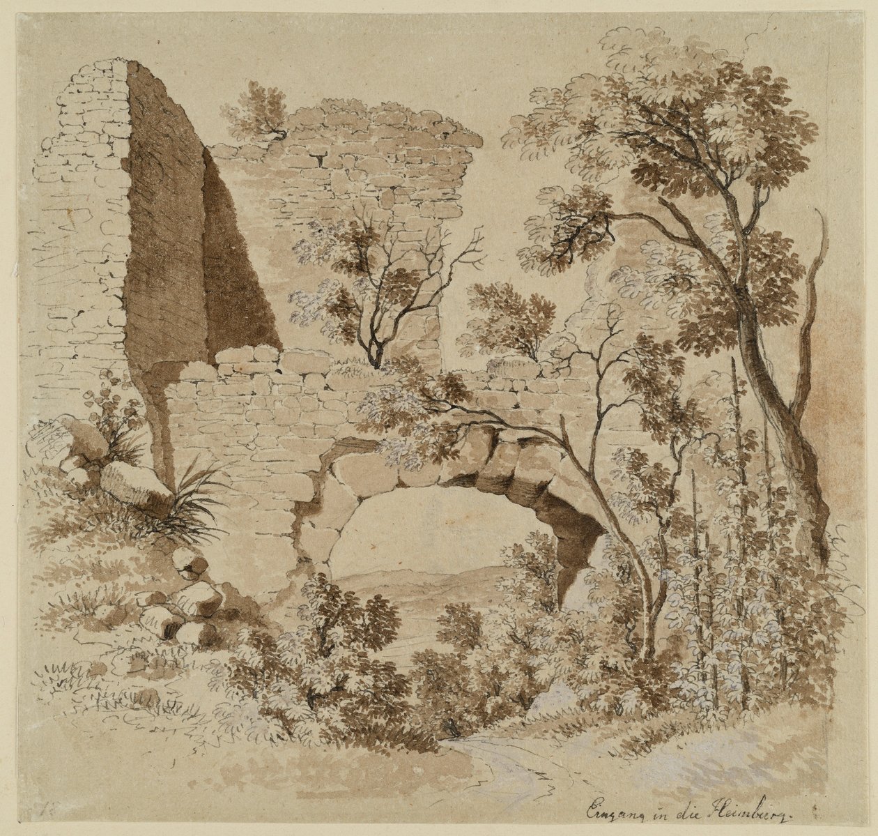 Inngang til Heimburg-ruinen av Johann Christoph Erhard