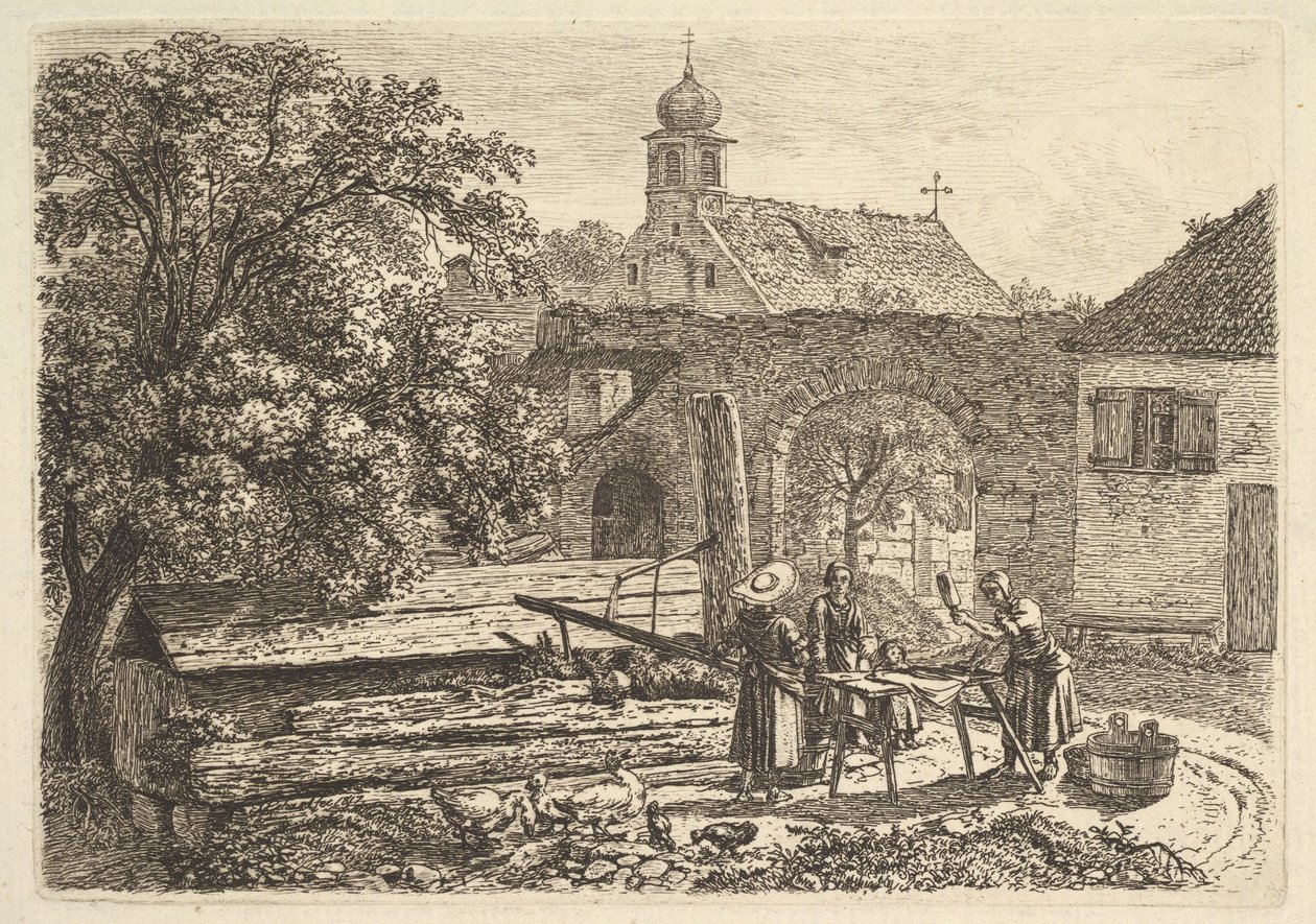 Vaskekone ved en artesisk brønn av Johann Christoph Erhard