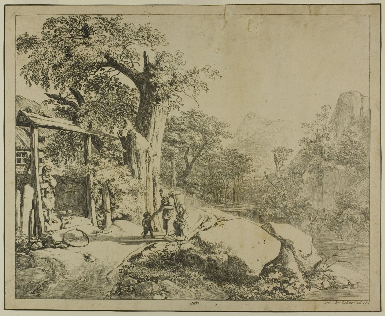 Fjelllandskap med Staffage av Johann Christoph Erhard