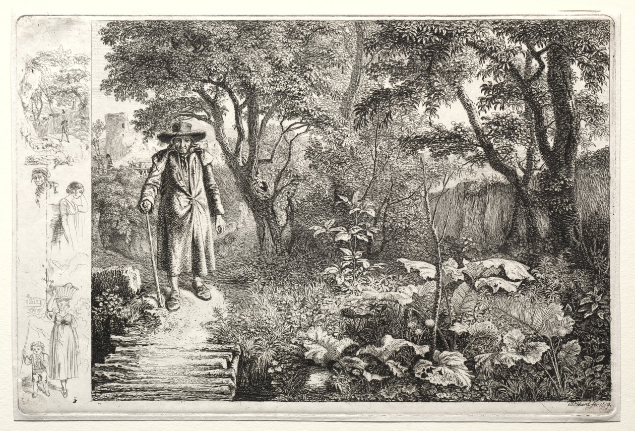 Gammel mann før tømmerbroen av Johann Christoph Erhard