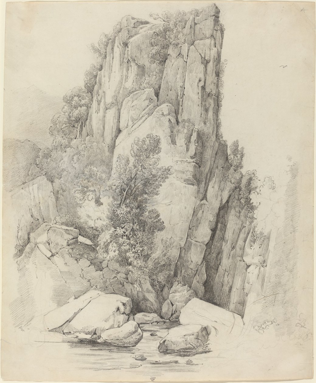 Steinklipper over en bekk av Johann Christoph Erhard