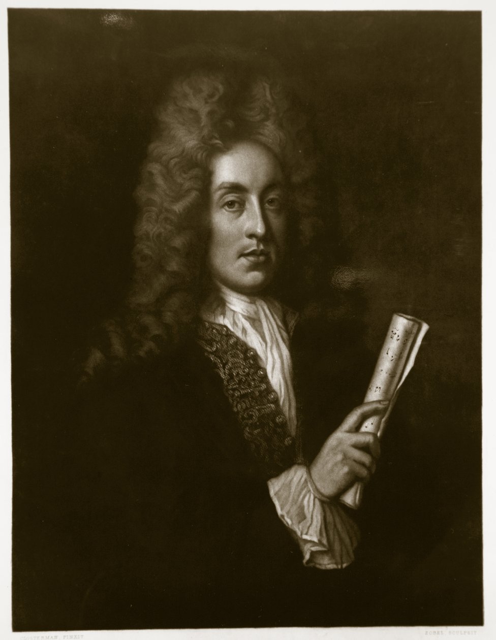 Portrett av Henry Purcell (1659-95) gravert av George J. Zobel (1810-81) av Johann Closterman
