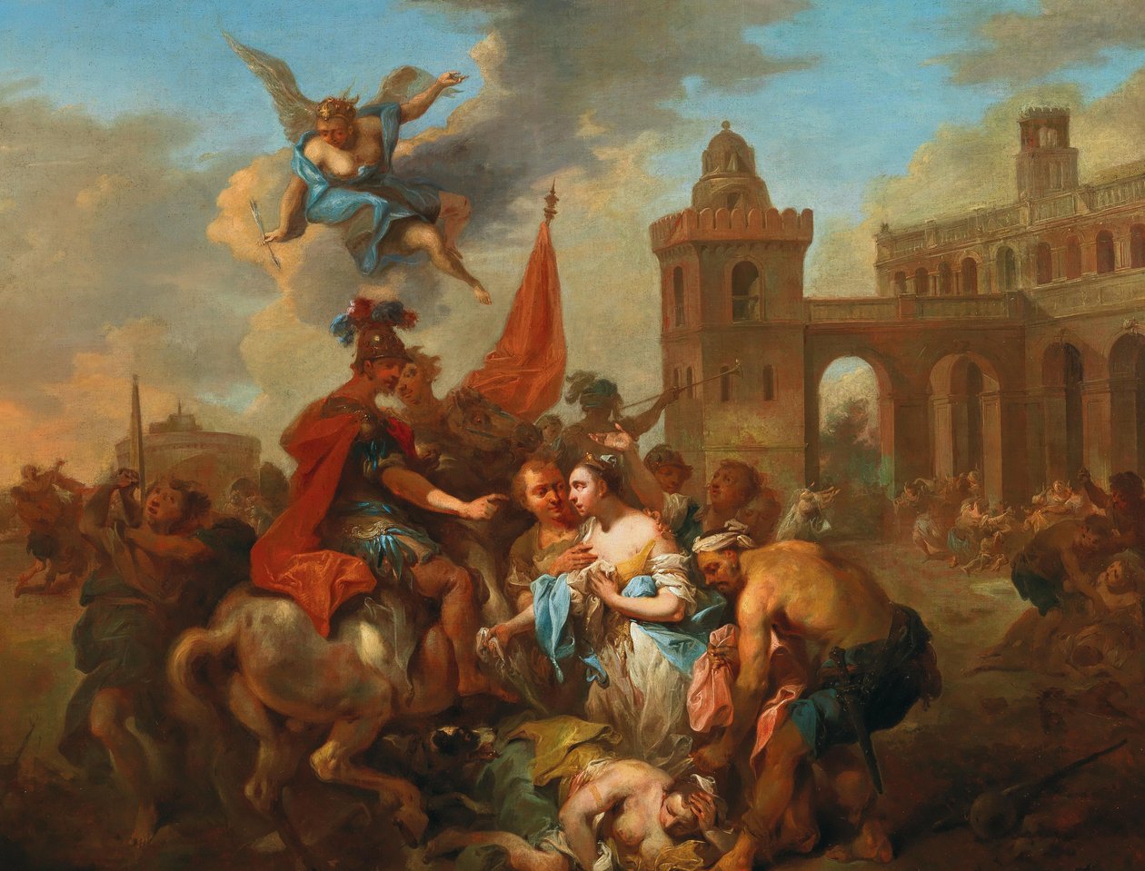 Romulus og Hersilia, ca 1764-1765. av Johann Conrad Seekatz