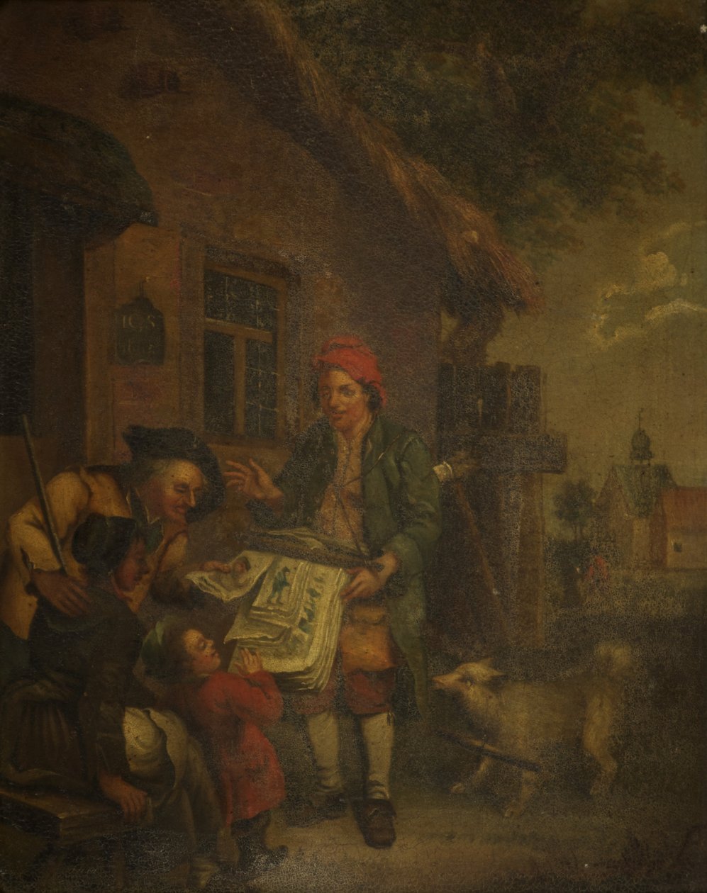 The Village Printseller (olje på kobber) av Johann Conrad Seekatz