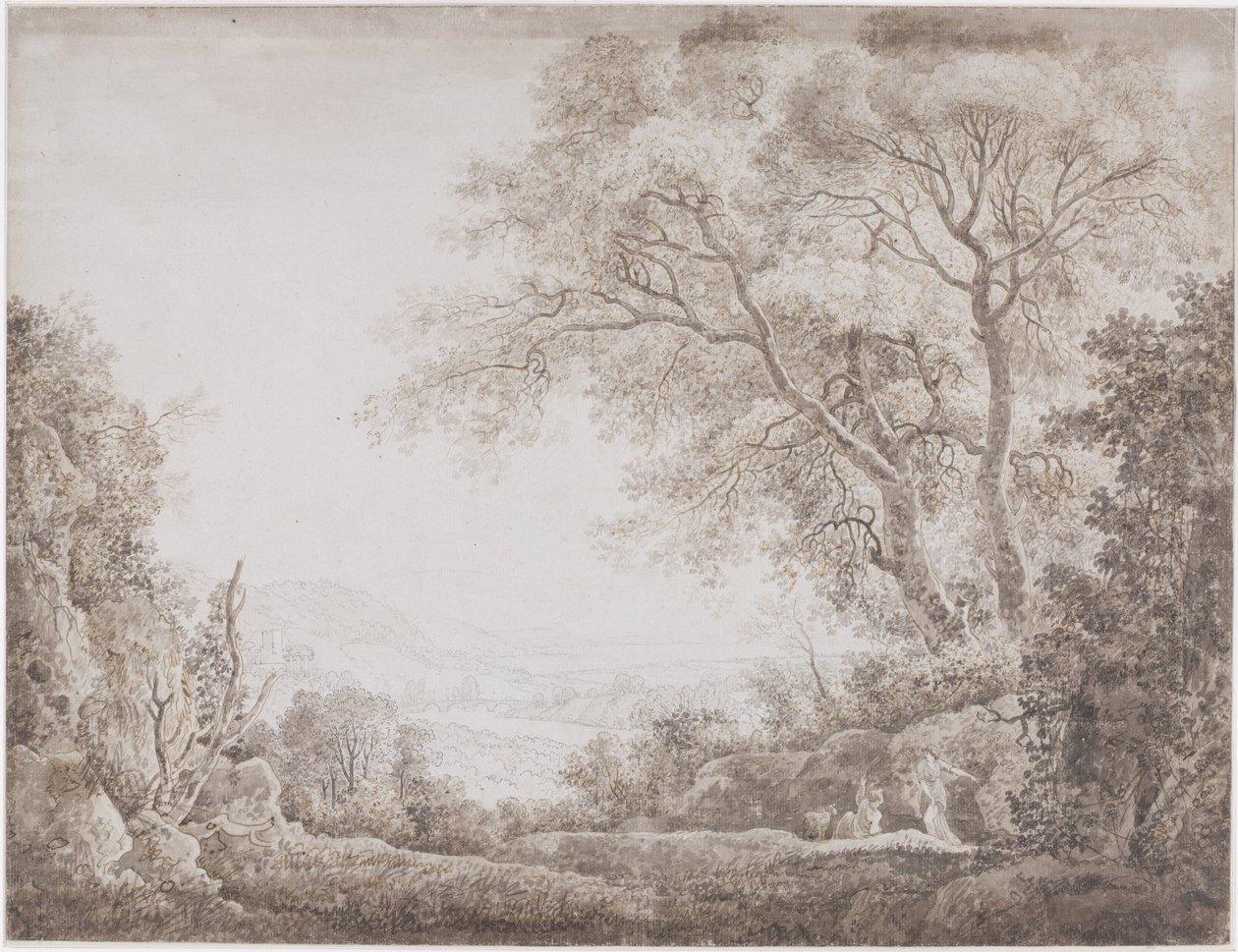 italiensk landskap av Johann Conrad Steiner (possibly)